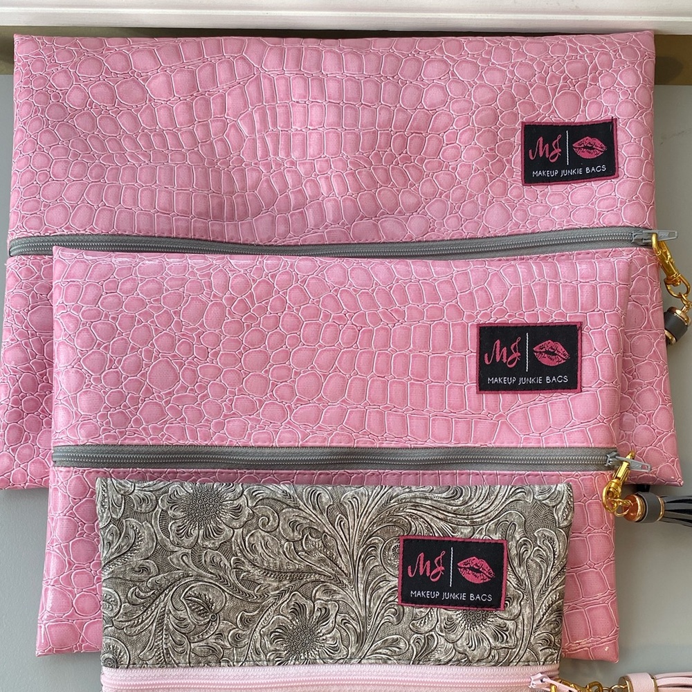 Pink Blush Makeup Junkie Bags Large and Medium